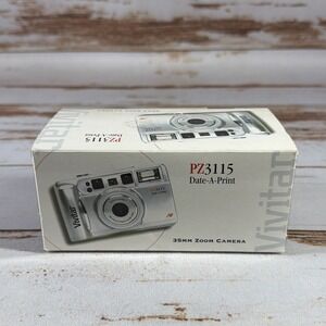 Vivitar PZ3115 Date-A-Print 35mm Point & Shoot Film Camera 38-115mm Zoom Silver